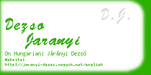 dezso jaranyi business card